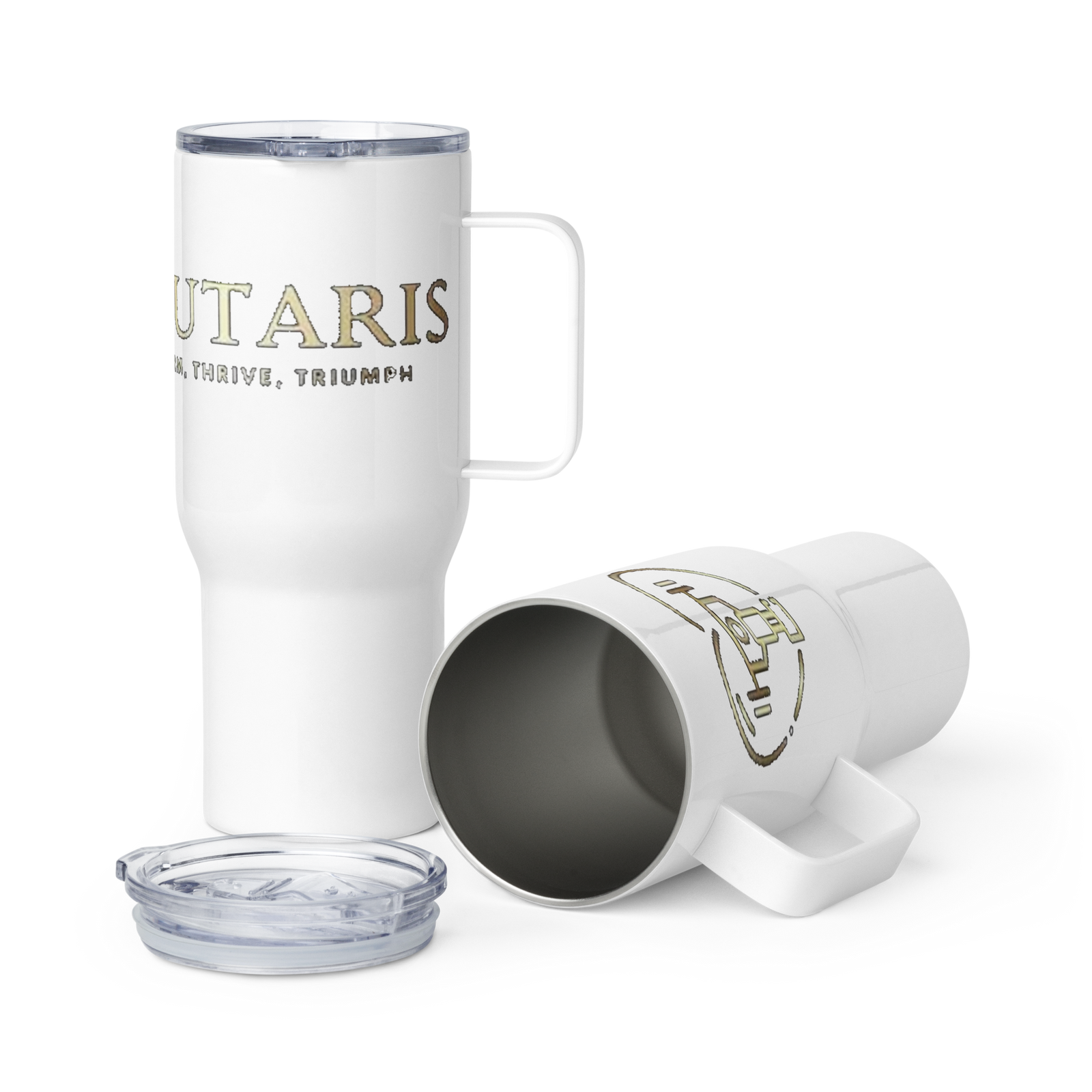 Salutaris Travel Mug with Handle - Salutaris Health and Fitness
