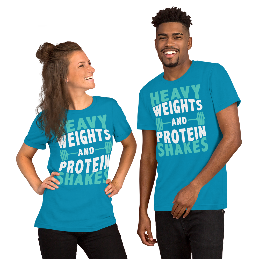 Heavy Weights and Protein Shakes Unisex T-Shirt - Salutaris Health and Fitness
