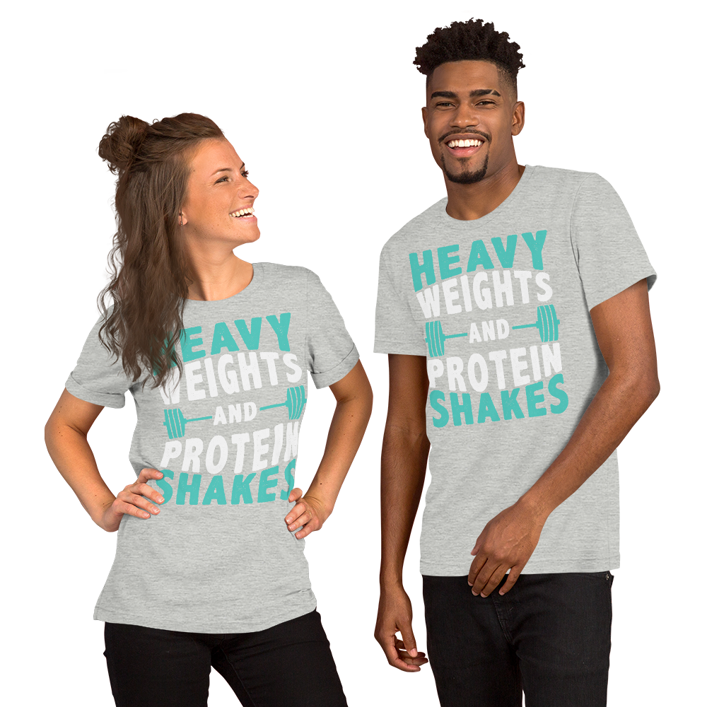 Heavy Weights and Protein Shakes Unisex T-Shirt - Salutaris Health and Fitness