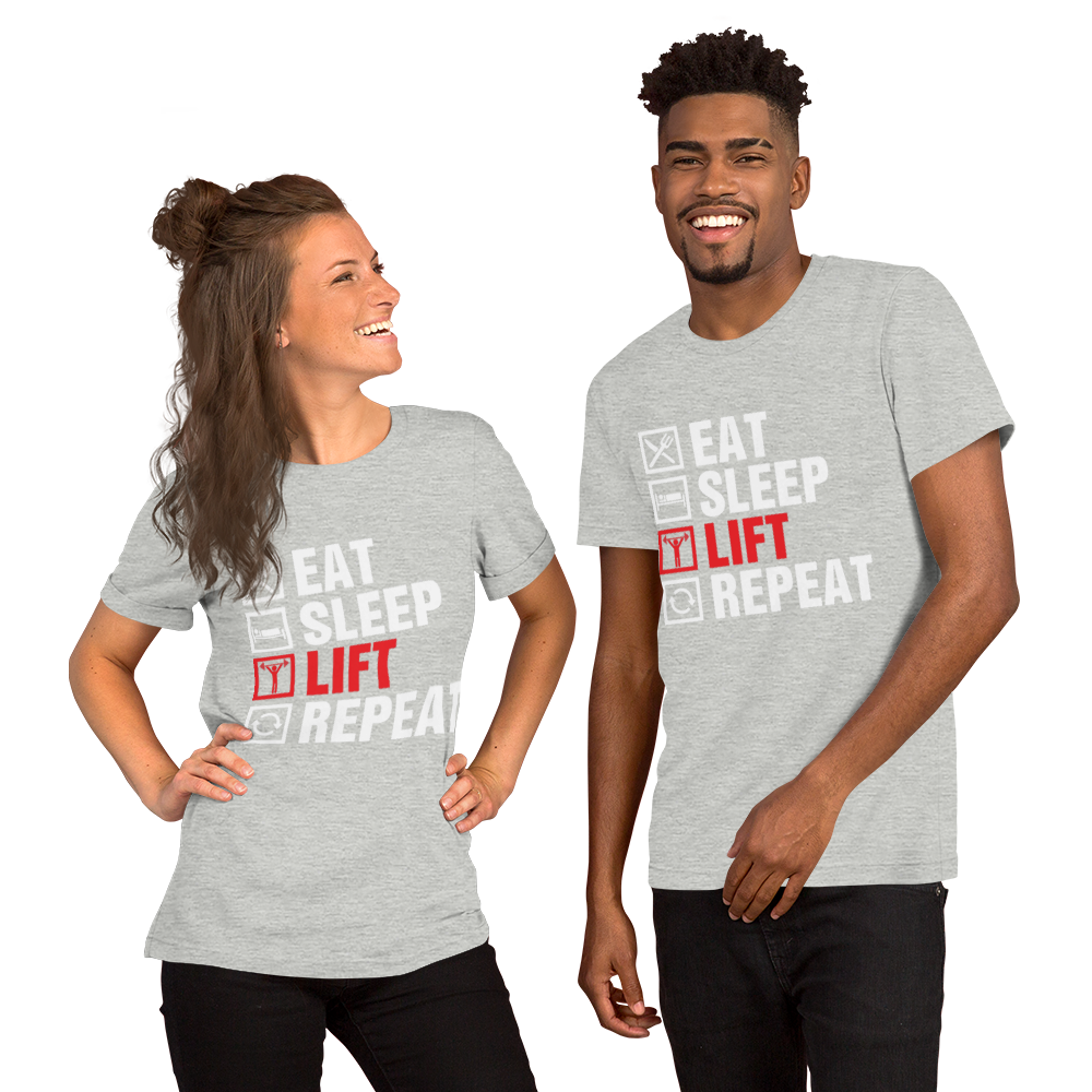 Eat Sleep Lift Repeat Unisex T-Shirt - Salutaris Health and Fitness
