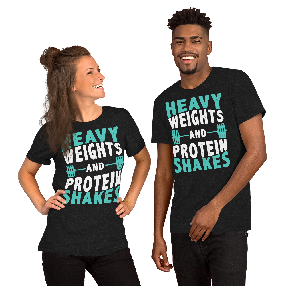 Heavy Weights and Protein Shakes Unisex T-Shirt - Salutaris Health and Fitness