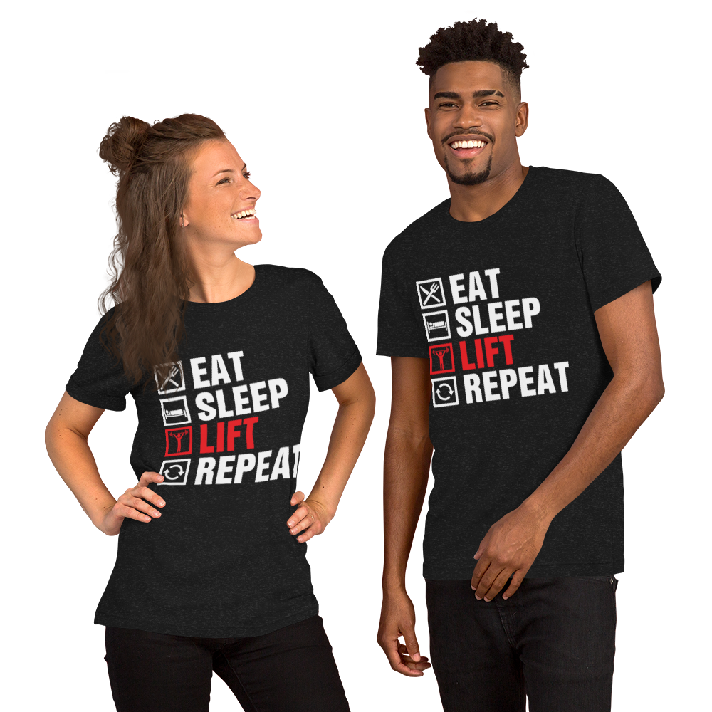 Eat Sleep Lift Repeat Unisex T-Shirt - Salutaris Health and Fitness