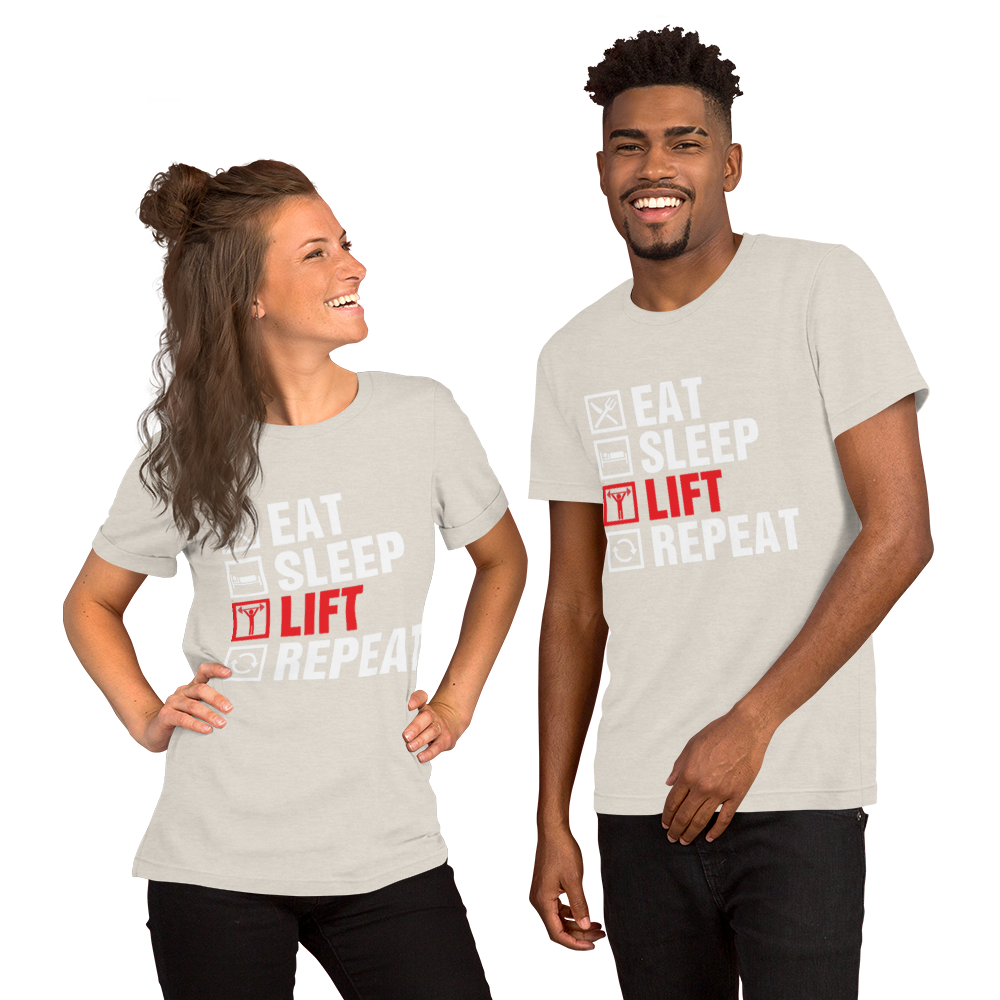 Eat Sleep Lift Repeat Unisex T-Shirt - Salutaris Health and Fitness