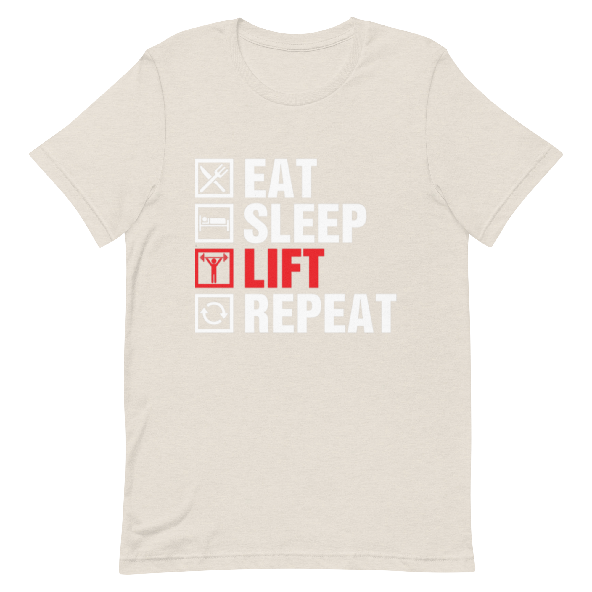 Eat Sleep Lift Repeat Unisex T-Shirt - Salutaris Health and Fitness