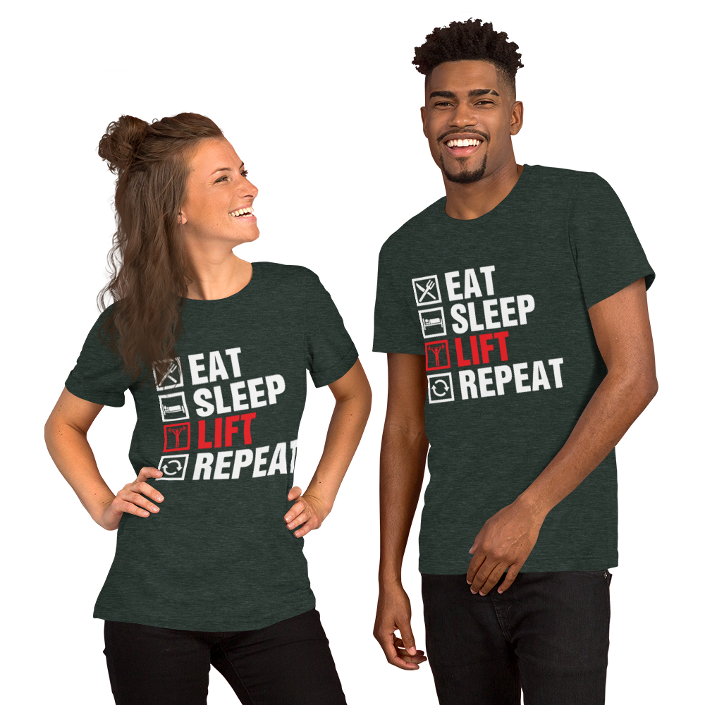 Eat Sleep Lift Repeat Unisex T-Shirt - Salutaris Health and Fitness