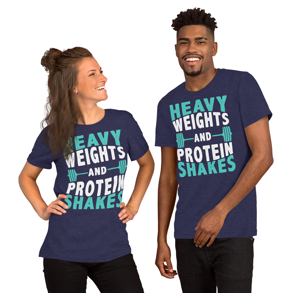Heavy Weights and Protein Shakes Unisex T-Shirt - Salutaris Health and Fitness