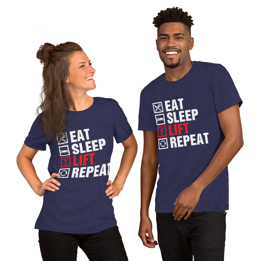 Eat Sleep Lift Repeat Unisex T-Shirt - Salutaris Health and Fitness