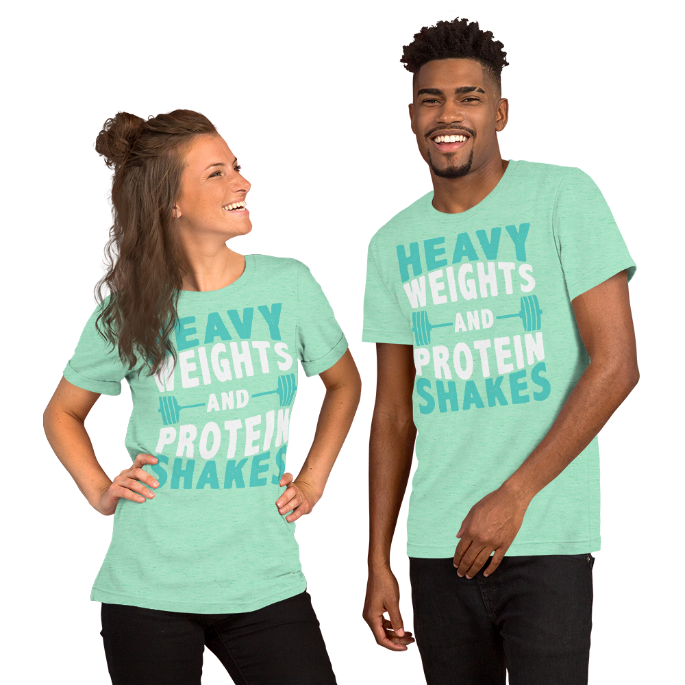 Heavy Weights and Protein Shakes Unisex T-Shirt - Salutaris Health and Fitness