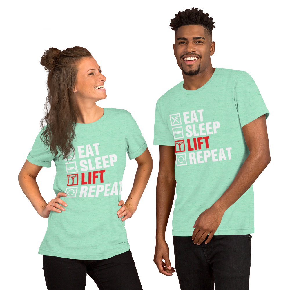 Eat Sleep Lift Repeat Unisex T-Shirt - Salutaris Health and Fitness