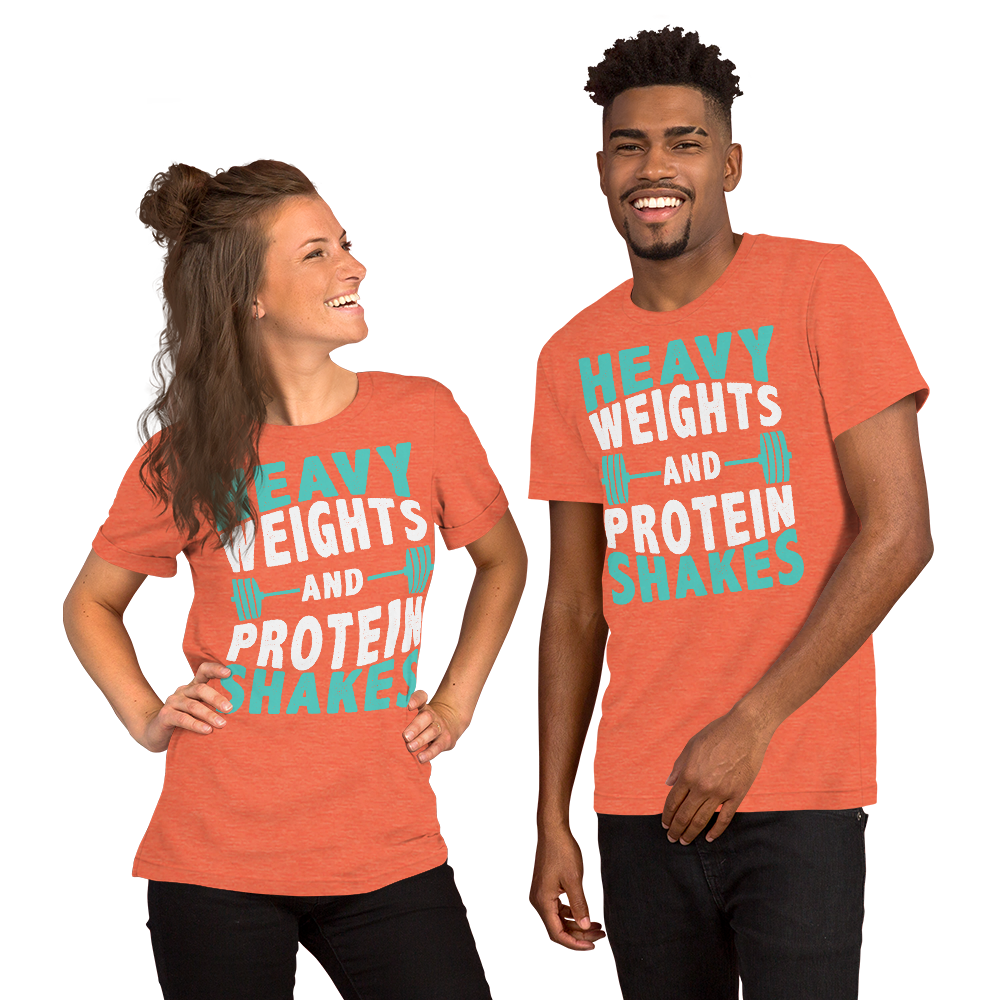 Heavy Weights and Protein Shakes Unisex T-Shirt - Salutaris Health and Fitness