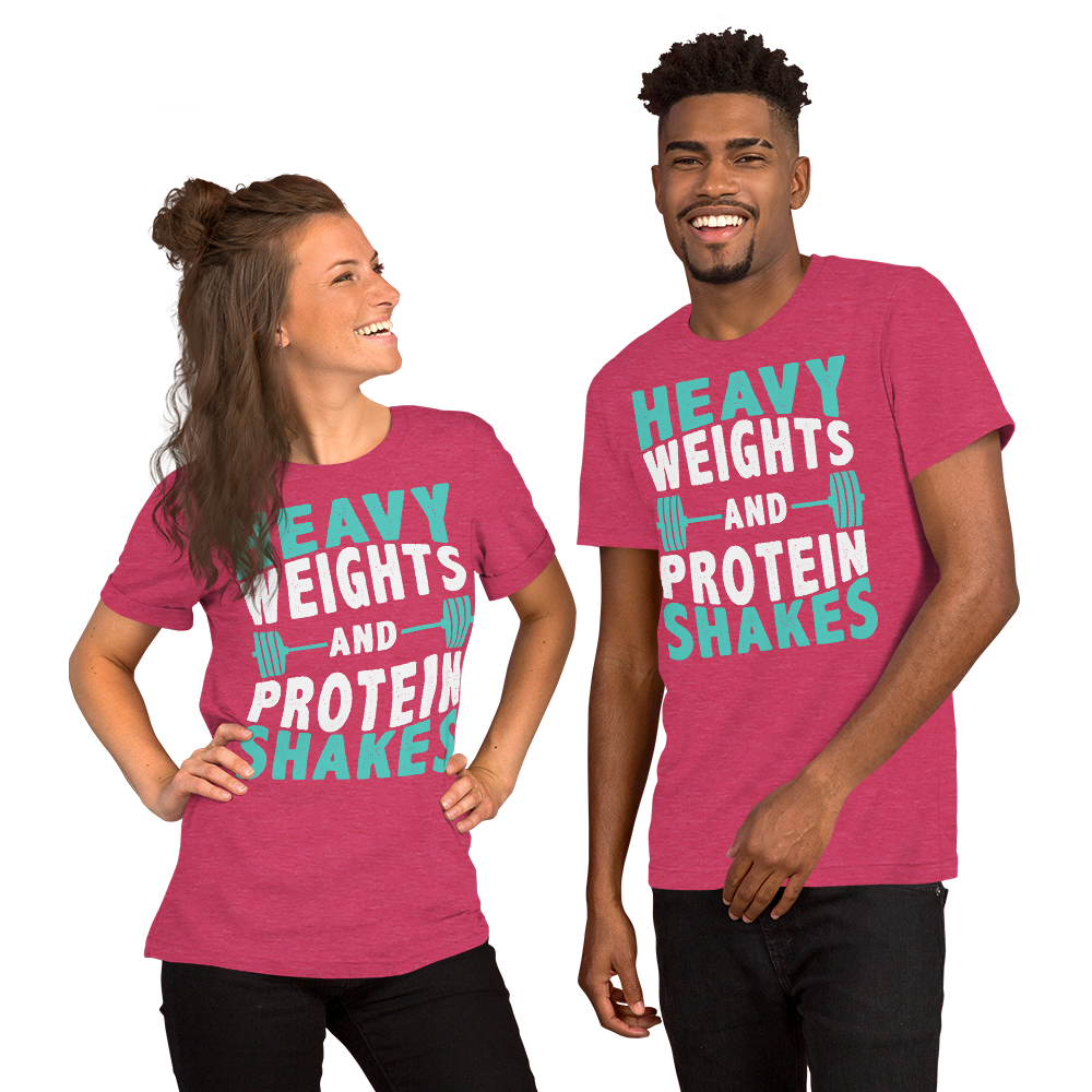 Heavy Weights and Protein Shakes Unisex T-Shirt - Salutaris Health and Fitness
