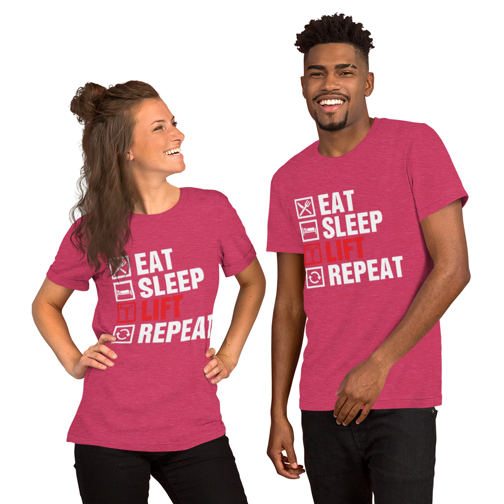 Eat Sleep Lift Repeat Unisex T-Shirt - Salutaris Health and Fitness