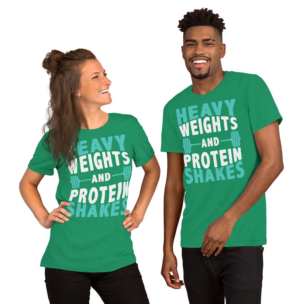 Heavy Weights and Protein Shakes Unisex T-Shirt - Salutaris Health and Fitness