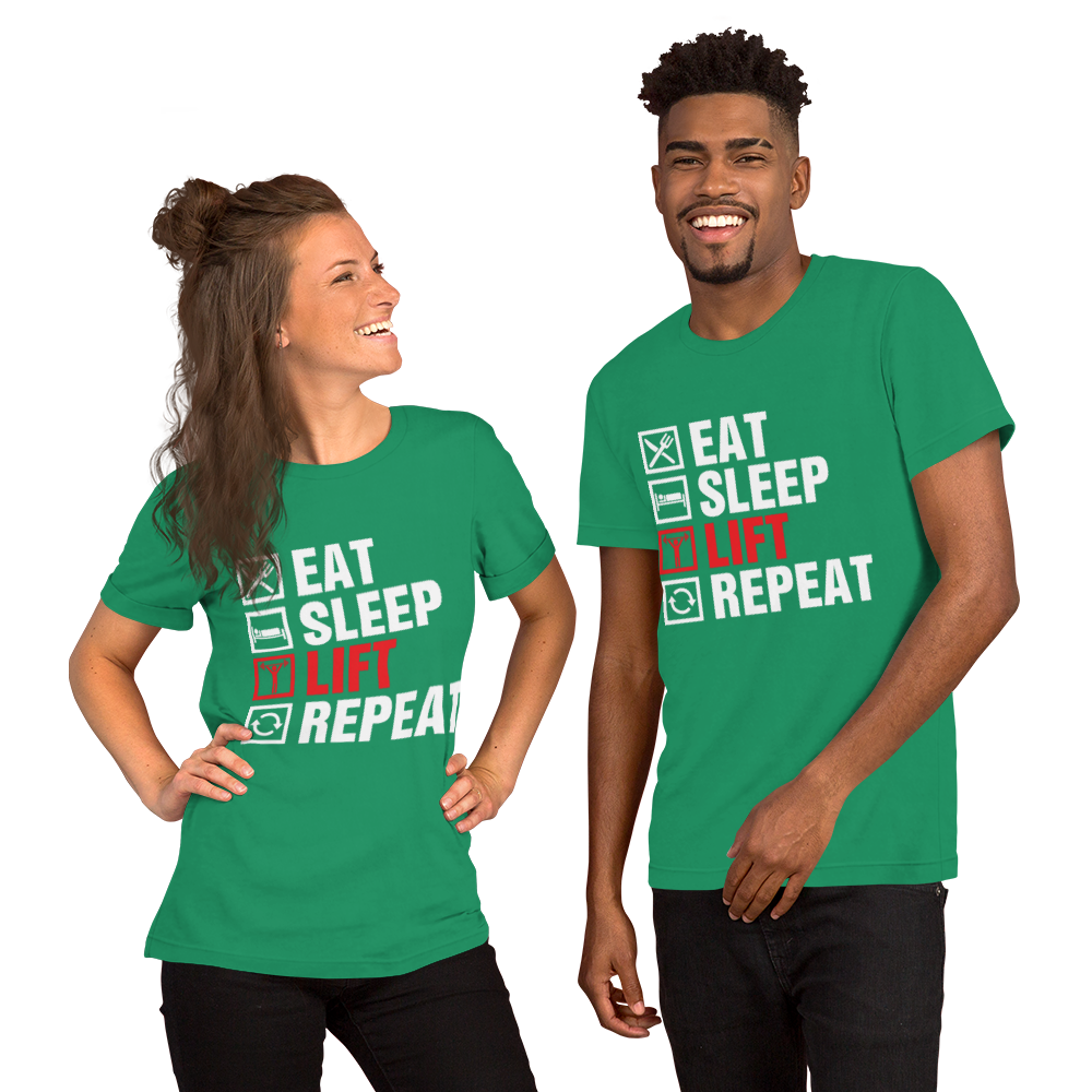 Eat Sleep Lift Repeat Unisex T-Shirt - Salutaris Health and Fitness