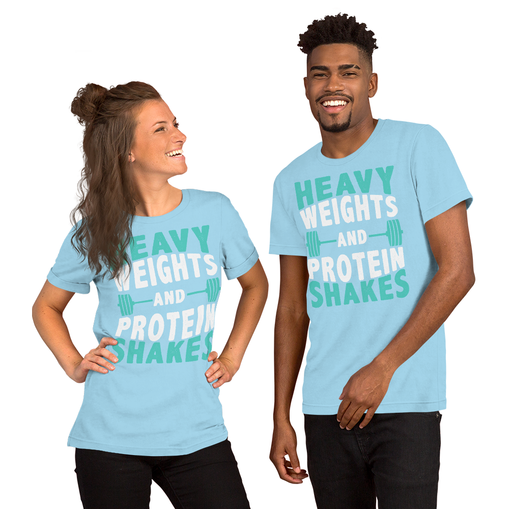 Heavy Weights and Protein Shakes Unisex T-Shirt - Salutaris Health and Fitness