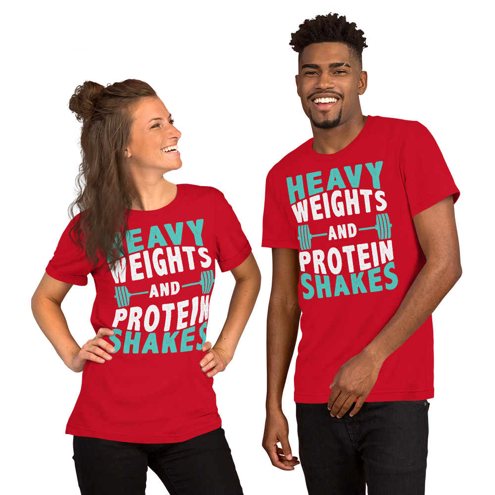 Heavy Weights and Protein Shakes Unisex T-Shirt - Salutaris Health and Fitness