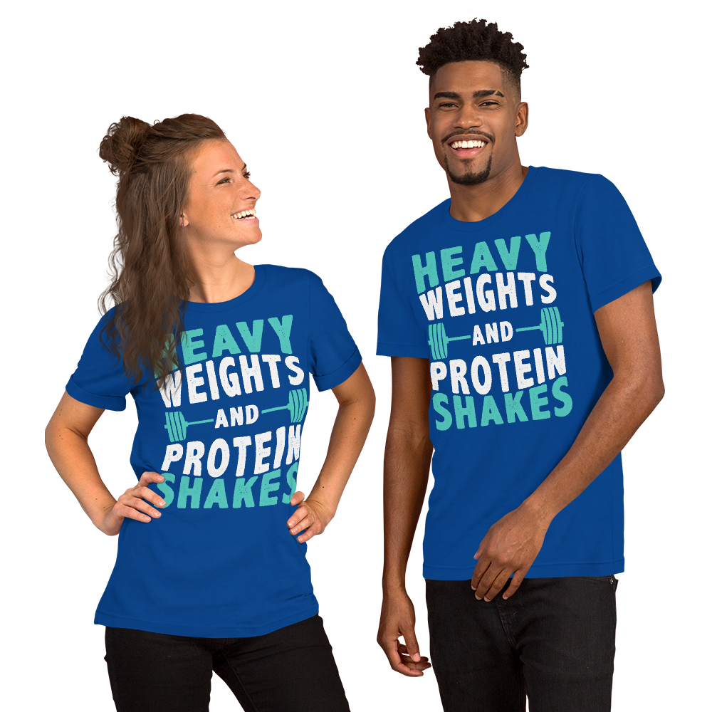Heavy Weights and Protein Shakes Unisex T-Shirt - Salutaris Health and Fitness