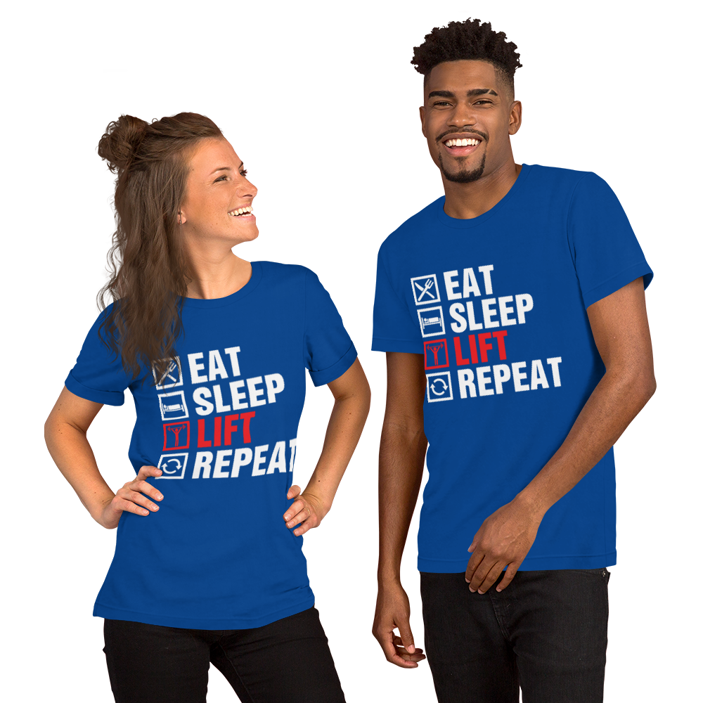 Eat Sleep Lift Repeat Unisex T-Shirt - Salutaris Health and Fitness