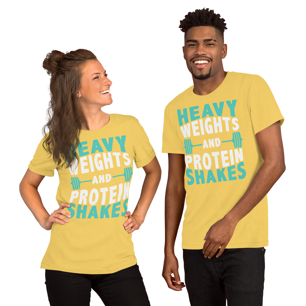 Heavy Weights and Protein Shakes Unisex T-Shirt - Salutaris Health and Fitness
