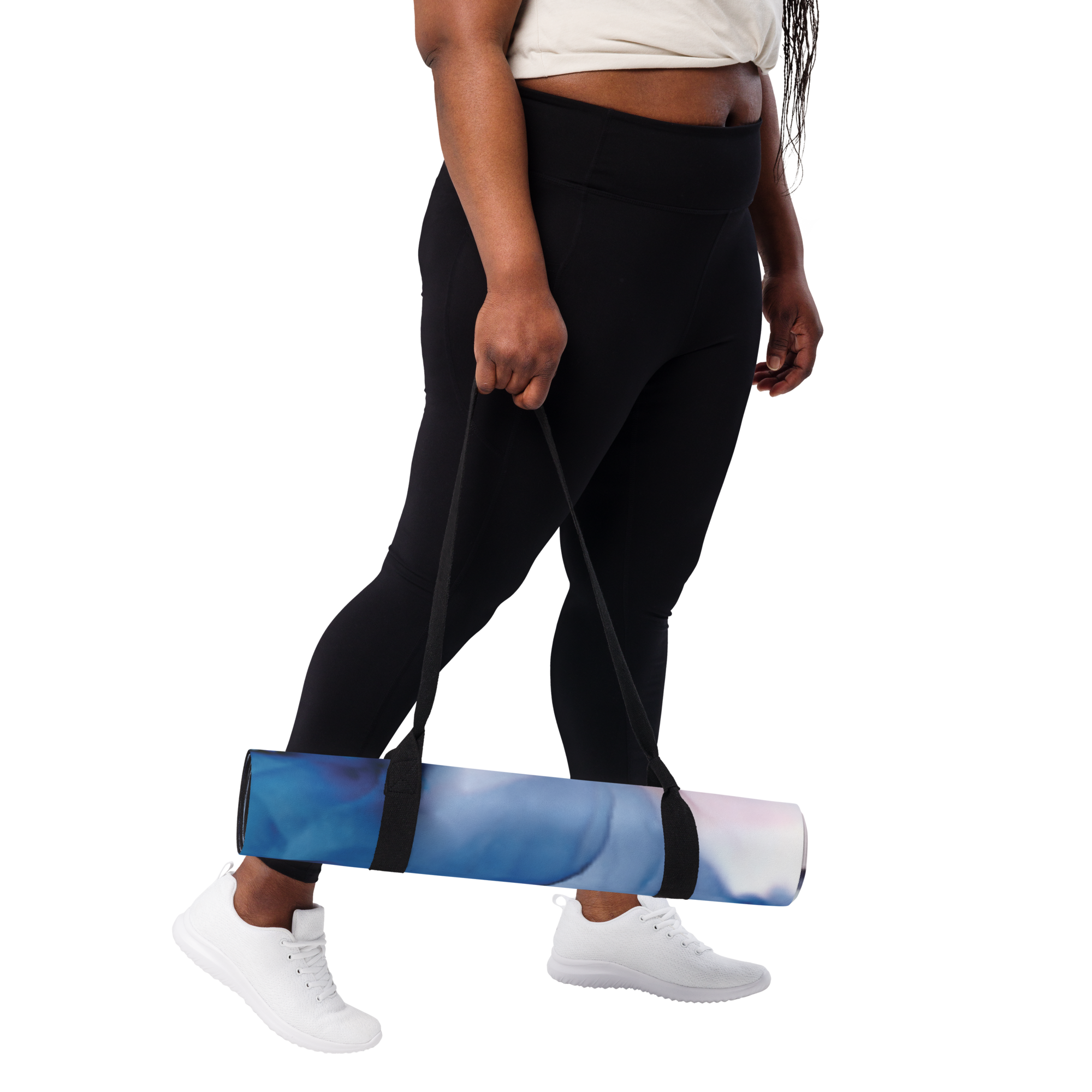 Blue and Pink Marble Yoga Mat Salutaris Health and Fitness