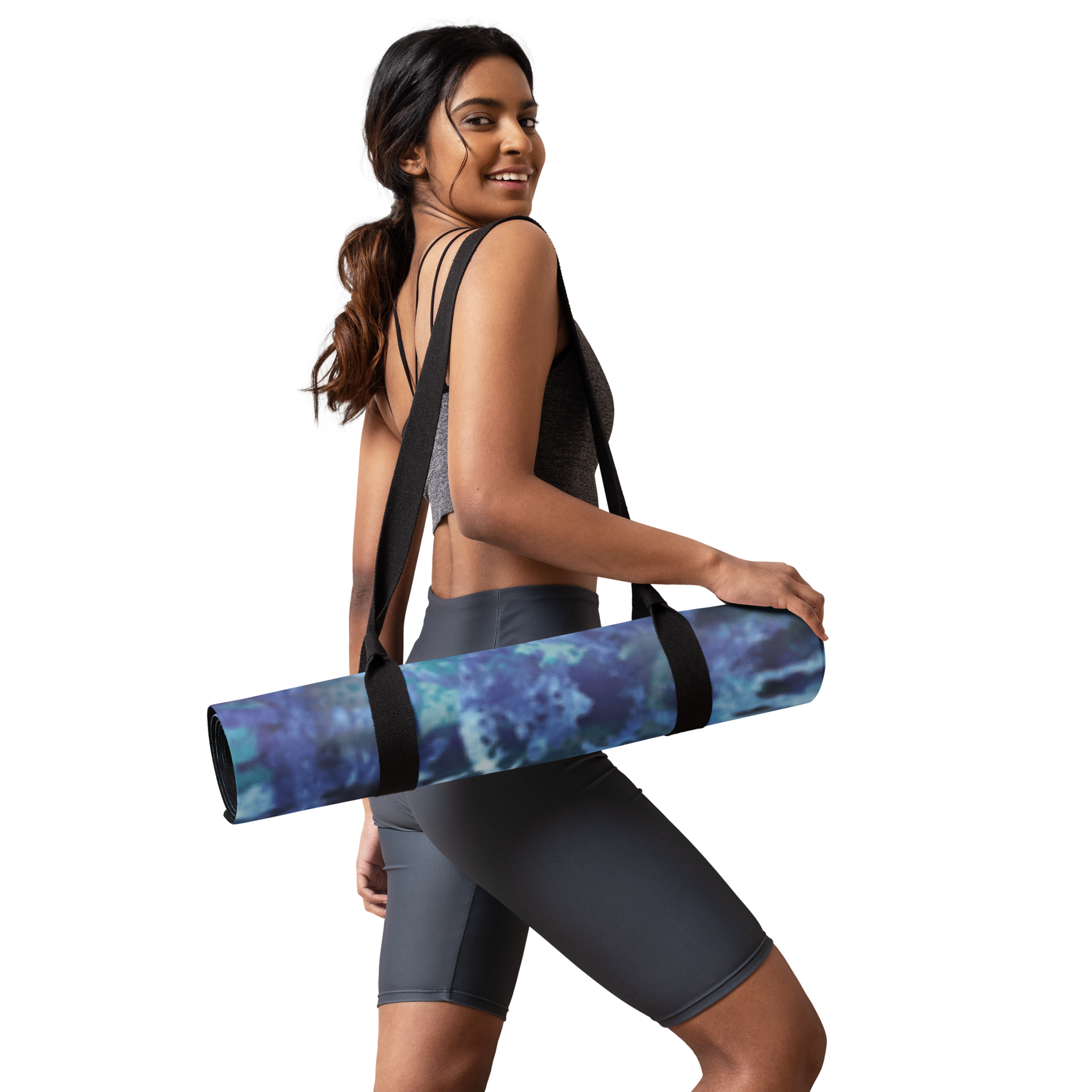 Blue Tie Dye Yoga Mat - Salutaris Health and Fitness