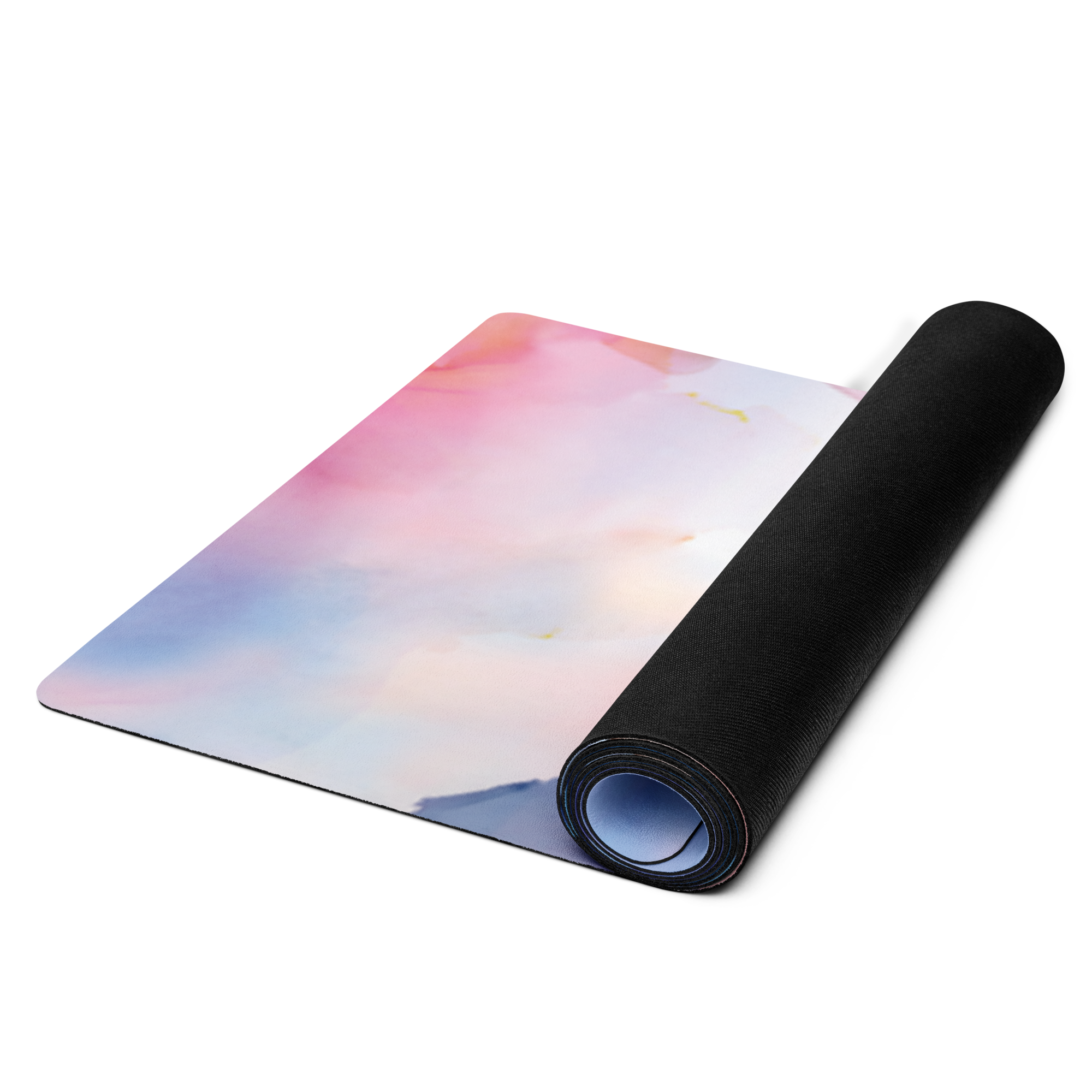 Blue and Pink Marble Yoga Mat - Salutaris Health and Fitness