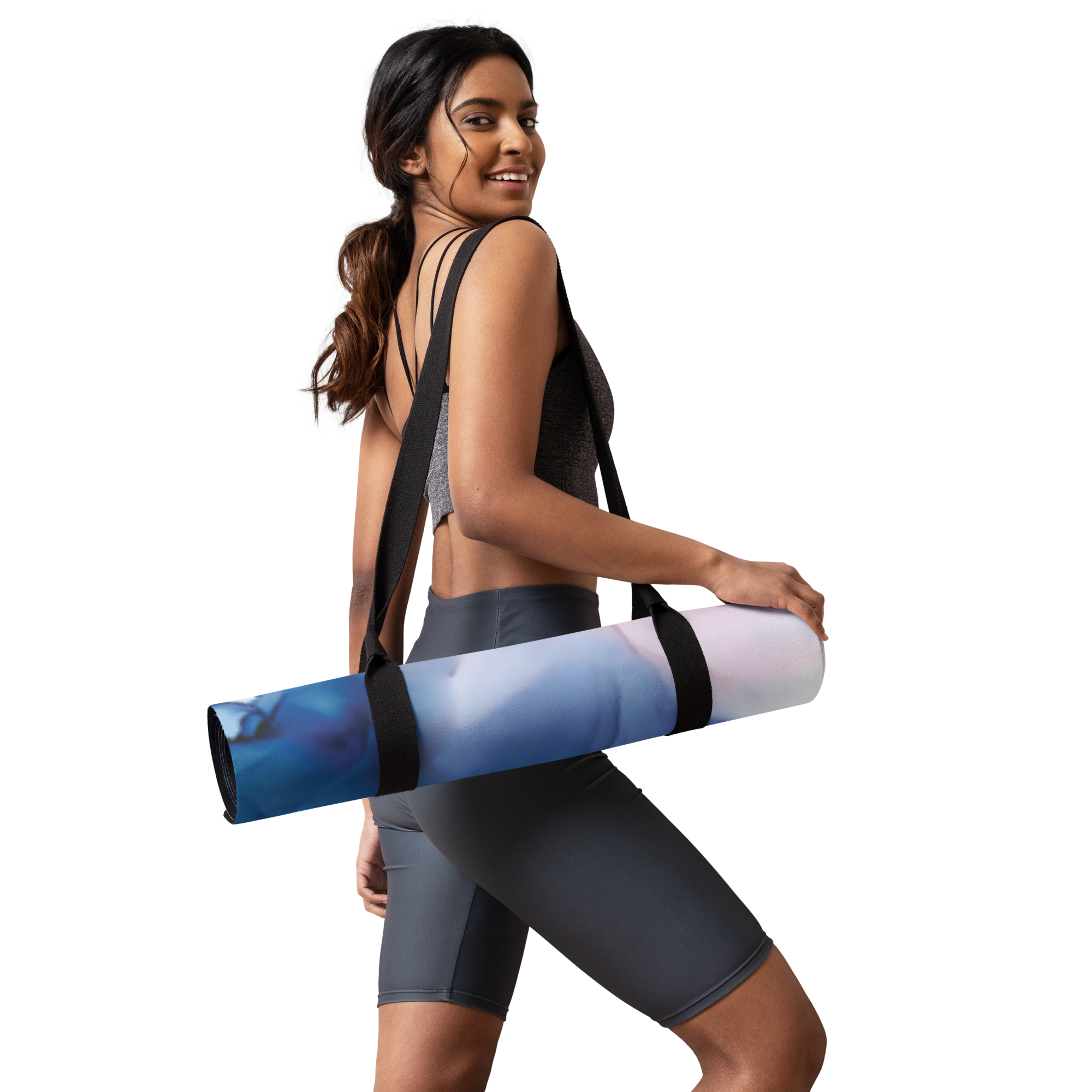 Blue and Pink Marble Yoga Mat - Salutaris Health and Fitness