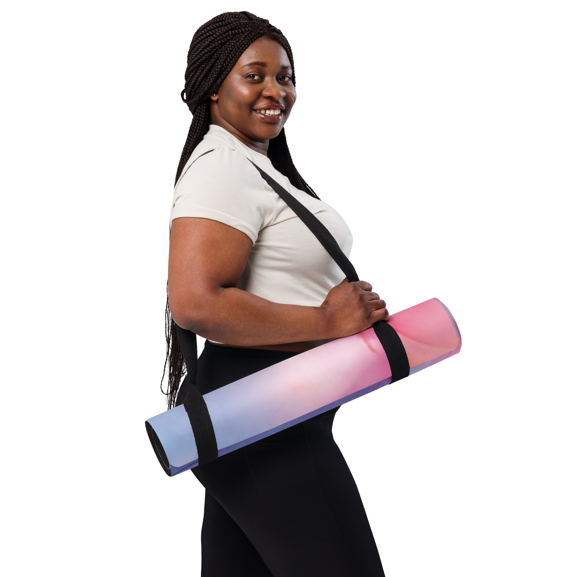 Blue and Pink Marble Yoga Mat - Salutaris Health and Fitness